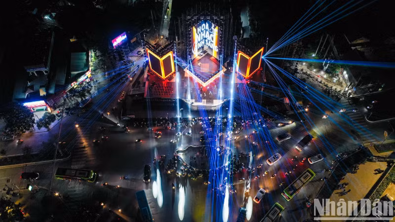 The grand stage of the programme viewed from above is breathtaking