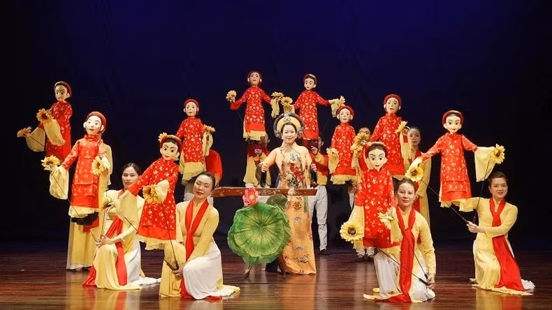 The performances reflect a harmonious fusion of traditional puppetry and Vietnamese folk music. (Photo: Thang Long Water Puppet Theatre)
