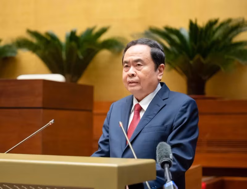 NA Chairman Tran Thanh Man speaks at the meeting (Photo: VNA)