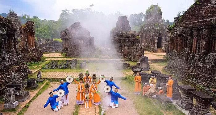 A performance at My Son Sanctuary, a UNESCO-recognised world heritage site in Quang Nam A performance at My Son Sanctuary, a UNESCO-recognised world heritage site in Quang Nam