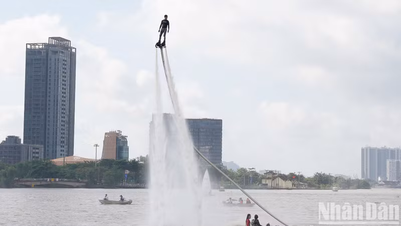 A flyboard performance at the festival.