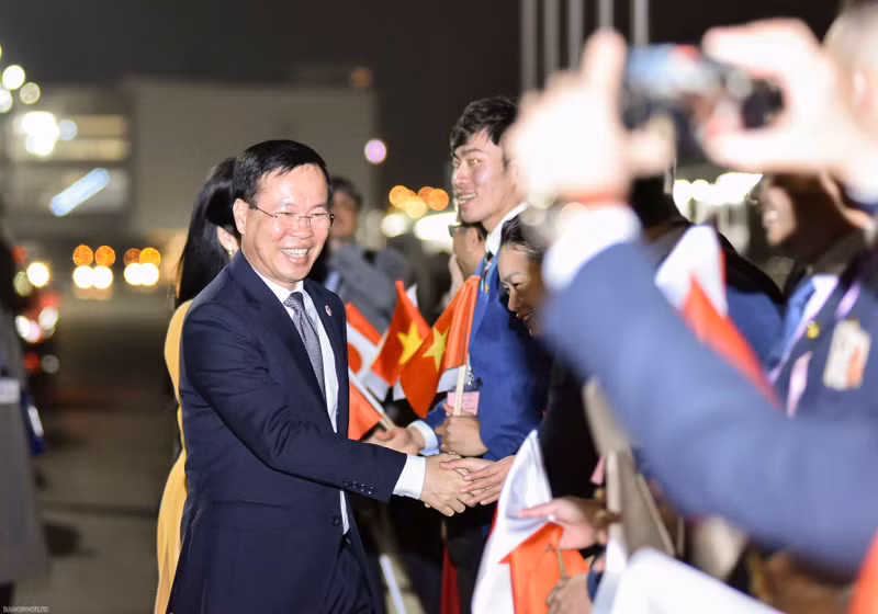 President Vo Van Thuong and his spouse welcomed at the Haneda International Airport. (Photo: baoquocte.vn)