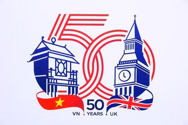 The logo to celebrate the 50th founding anniversary of UK-Vietnam diplomatic relations. (Photo: Vietnam Plus) 