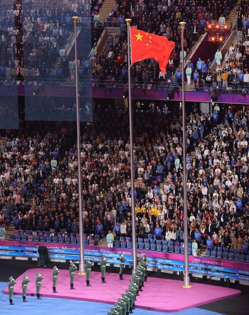 Flag raising ceremony of the host country of Asian Para Games 4.