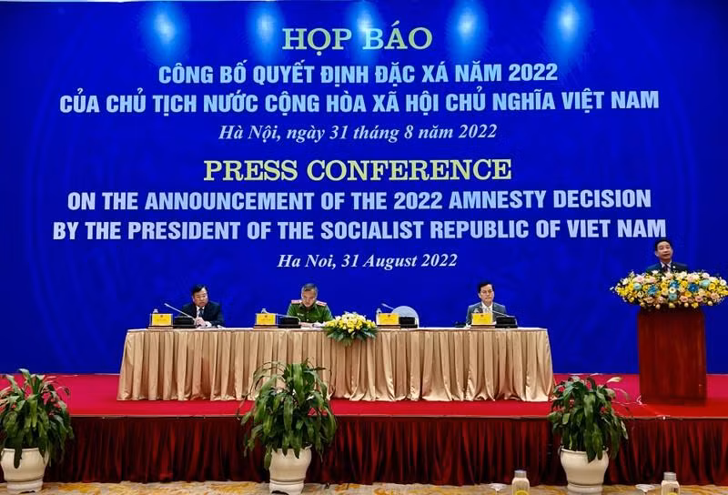 At the press conference to announce President’s decision on amnesty in 2022 (Photo: NDO)