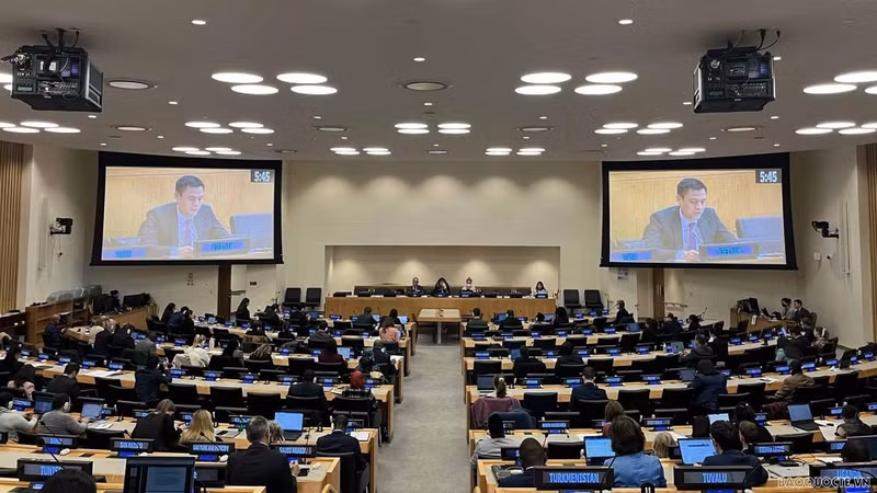 Vietnam calls for global efforts to promote sustainable development: Ambassador Dang Hoang Giang speaks at the event. (Photo: WVR)