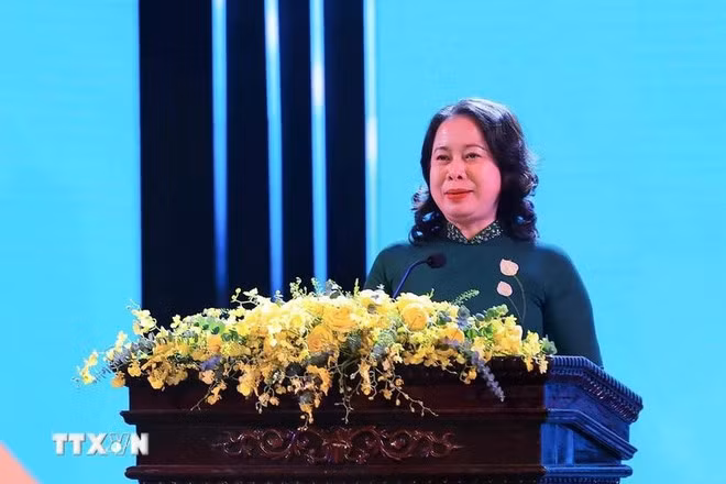 State Vice President Vo Thi Anh Xuan speaks at the event. (Photo: VNA)