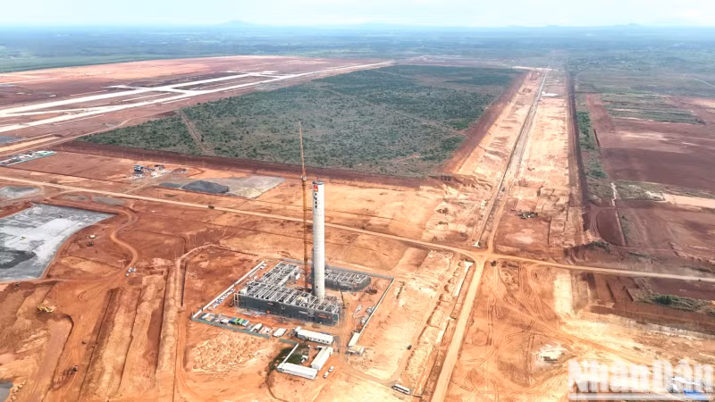 Long Thanh Airport air traffic control tower area.