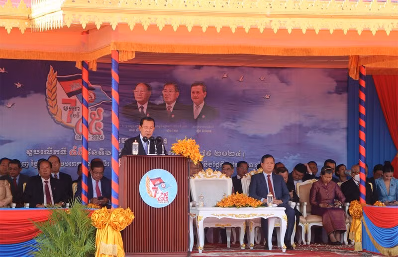 CPP Chairman Samdech Techo Hun Sen addresses the event (Photo: NDO)