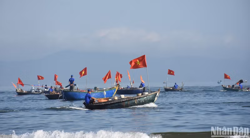 Following the opening ceremony, fishing boats were launched to sea to kick off a new catching season.