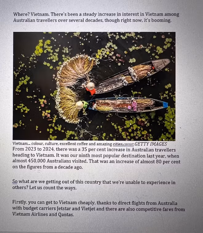 Australian tourists are increasingly interested in Vietnam (Photo: Screenshot)