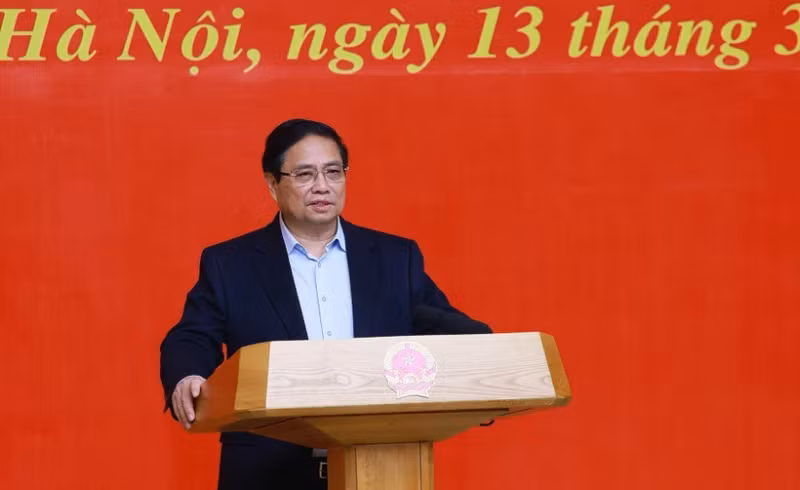 Politburo member and Prime Minister Pham Minh Chinh speaks at the event (Photo: VNA)