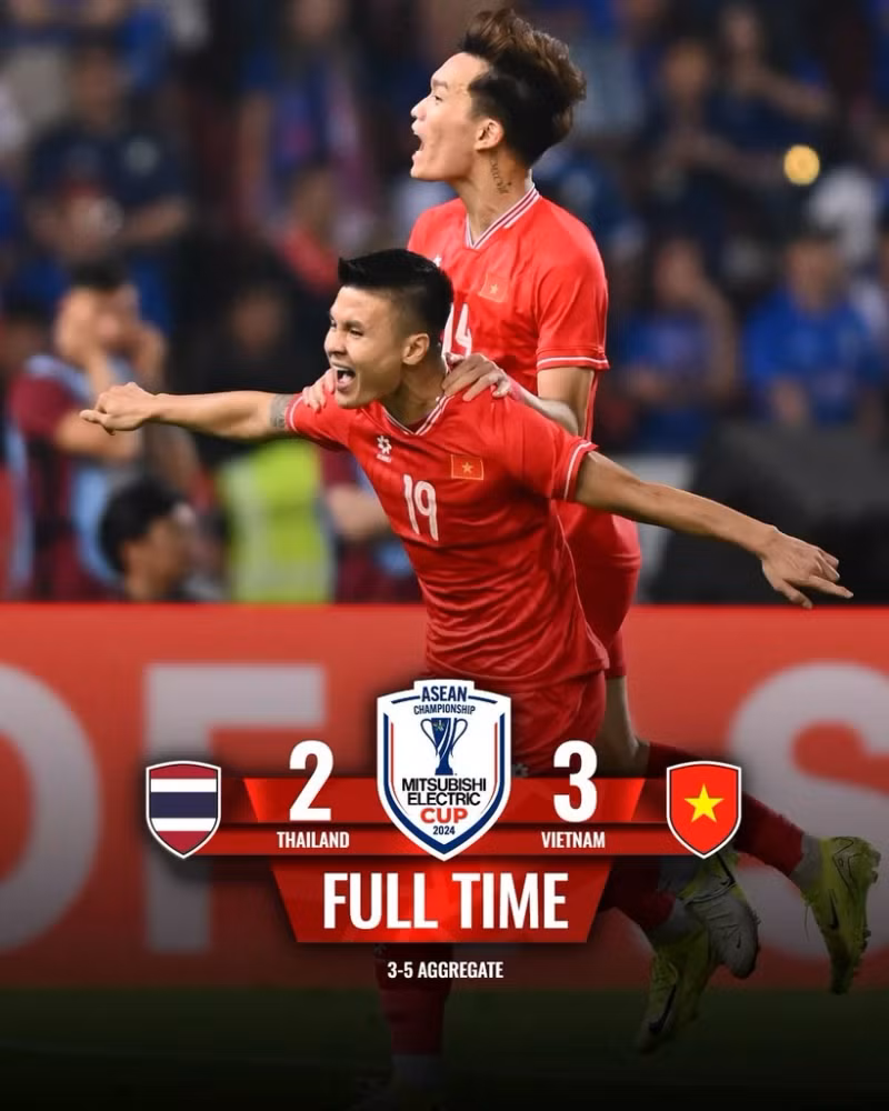 Vietnam clinch the ASEAN cup with dramatic 5-3 aggregate win over Thailand (Photo: AFC)