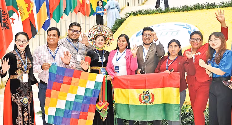 With the theme "The role of youth in promoting the implementation of sustainable development goals through digital transformation and innovation", the 9th Global Young Parliamentarians Conference was held in Hanoi and had the largest scale ever. (Photo: DUY LINH).