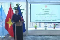 Ambassador Do Hung Viet, Permanent Representative of Viet Nam to the UN, speaks at the Permanent Mission's formal reception to mark International Francophonie Day and French Language Day at the UN in New York on March 24, 2026. (Photo: VNA) 