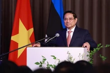 Prime Minister Pham Minh Chinh speaks at the Viet Nam–Estonia business forum. (Photo: VNA( 