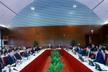 Delegates join group discussions at the ongoing 14th National Party Congress (Photo: VNA)