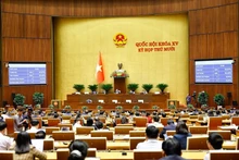 The National Assembly votes to adopt the law amending and supplementing a number of provisions of the Law on Corruption Prevention and Control. (Photo: VNA)