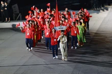 The Viet Nam sports delegation at the opening ceremony of SEA Games 33. (Photo: NDO)