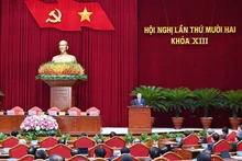 Party General Secretary To Lam speaks at the closing ceremony of the 13th Party Central Committee's 12th plenum (Photo: VNA)