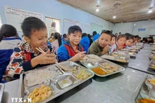 Students at Xin Chai Primary and Secondary Boarding School for Ethnic Minorities in Vi Xuyen district, Ha Giang province. (Photo: VNA)