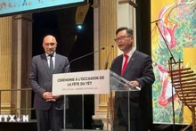 Ambassador Trinh Duc Hai speaks at the event (Photo: VNA)