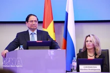 Prime Minister Pham Minh Chinh speaks at the working session with the National University of Science and Technology MISIS (NUST MISIS) in Moscow on March 25 morning (local time). (Photo: VNA)