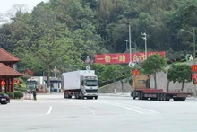 A truck completes customs clearance at the Huu Nghị international border gate in Lang Son province. (Photo: VNA)