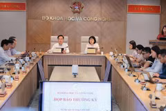 Delegates at the regular press briefing on August 28 hosted by Ministry of Science and Technology (Photo: mst.gov.vn.webp)