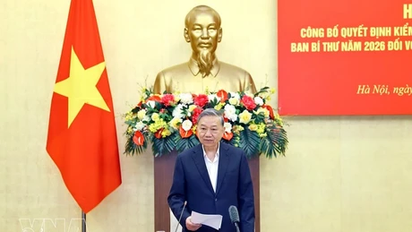 Party General Secretary To Lam speaks at the event in Ha Noi on March 6. (Photo: VNA)