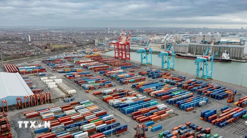 The cargo port in Liverpool, the UK. (Photo: Xinhua/VNA)