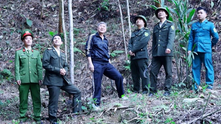The forest ranger force of Vo Nhai District (Thai Nguyen Province) cooperates in surveying forest areas proposed by local residents for conversion to large timber plantations. (Photo: nhandan.vn) 
