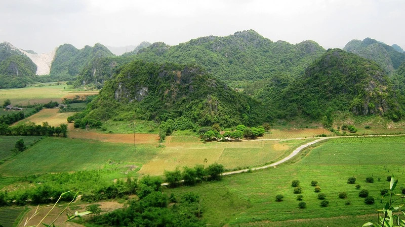 The limestone mountains in Tam Diep City, Ninh Binh Province.