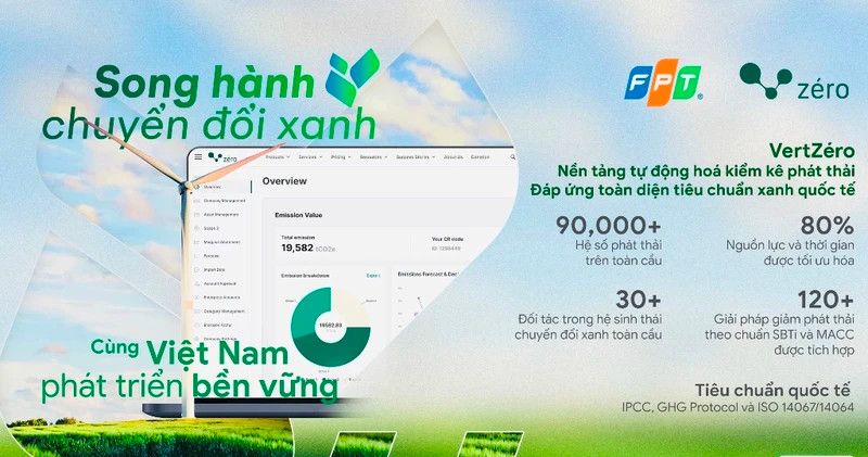 The VertZéro greenhouse gas inventory automation solution can help businesses measure emissions levels, thereby supporting efforts to bring emission reductions towards Net Zero (Photo: nhandan.vn)