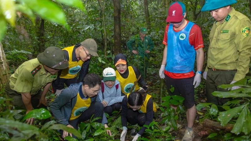 Visitors take part in the "Back home" tour at Cuc Phuong National Park.