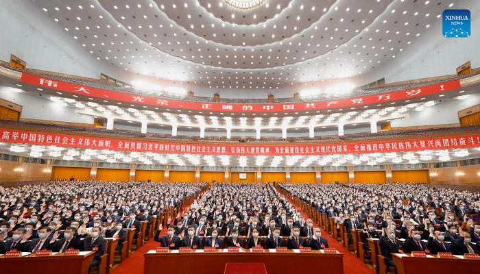 A preparatory meeting for the 20th National Congress of the Communist Party of China (CPC) is held at the Great Hall of the People in Beijing, capital of China, Oct. 15, 2022. (Photo: Xinhua) A preparatory meeting for the 20th National Congress of the Communist Party of China (CPC) is held at the Great Hall of the People in Beijing, capital of China, Oct. 15, 2022. (Photo: Xinhua)