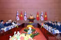 An overview of the talks between General Secretary of the Communist Party of Viet Nam Central Committee and President To Lam, and President of Panama José Raúl Mulino. (Photo: NDO)