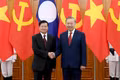 General Secretary To Lam meets with General Secretary and President of Laos Thongloun Sisoulith before their talks at the Party Central Committee Headquarters on January 26, 2026. (Photo: DANG KHOA)