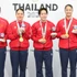 Nguyen Thi Phuong, Nguyen Ngoc Tram, Bui Ngoc Nhi, and Hoang Thi Thu Uyen win the gold medal in the women’s team kata event in Karate.