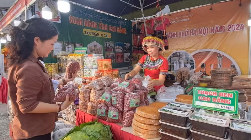 Vietnamese products on display at the 2024 Vietnamese Products Week in Dan Phuong District.