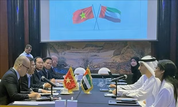 The two sides at the meeting (Photo: VNA)