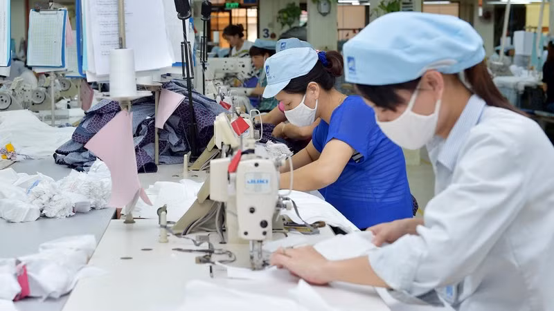 Manufacturing clothes at Garment 10 Corporation.