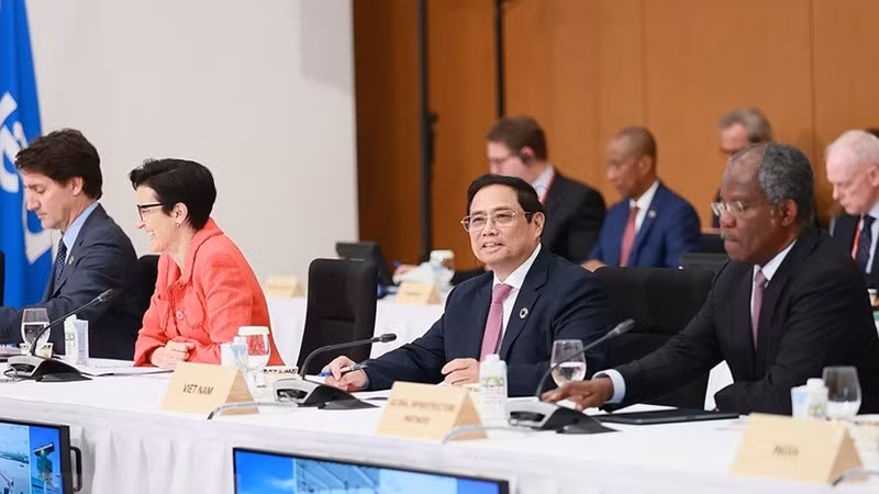 Prime Minister Pham Minh Chinh at the meeting of the G7 Partnership for Global Infrastructure and Investment (PGII).