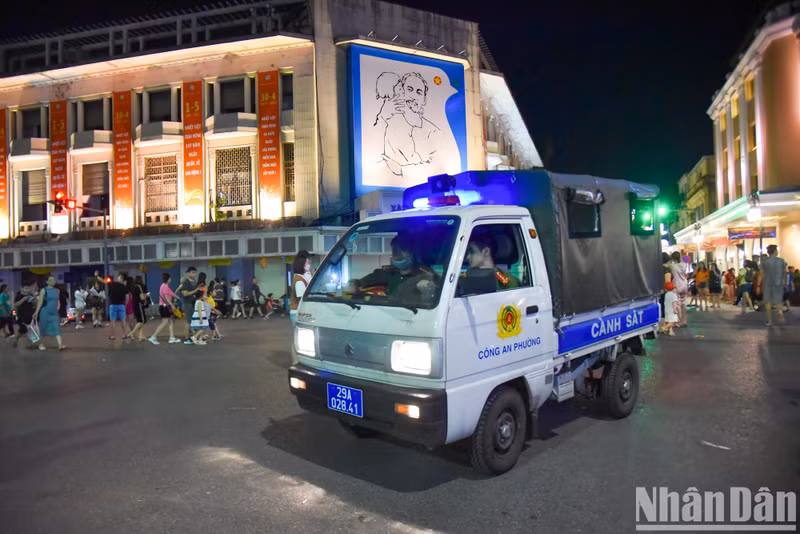 Police patrol the area frequently to ensure security and order.