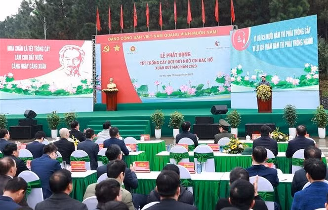 PM Pham Minh Chinh speaks at the launch ceremony. (Photo: VNA)