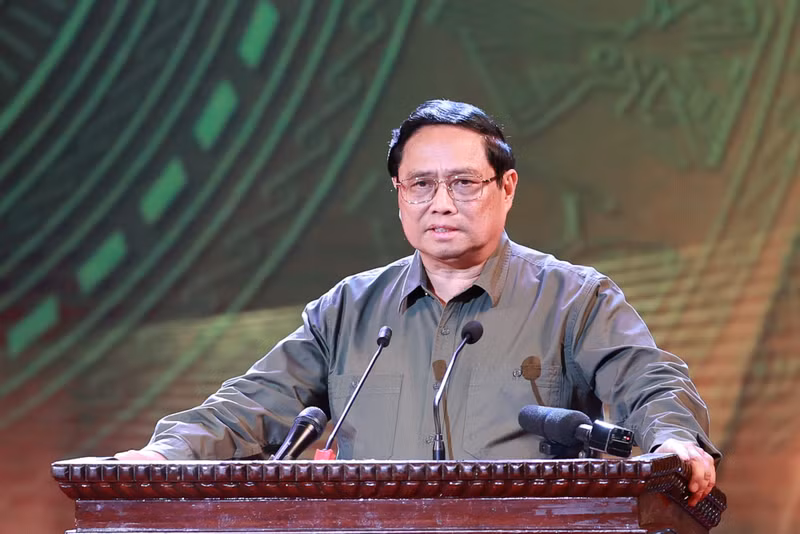 Prime Minister Pham Minh Chinh speaks at the event. (Photo: VGP)