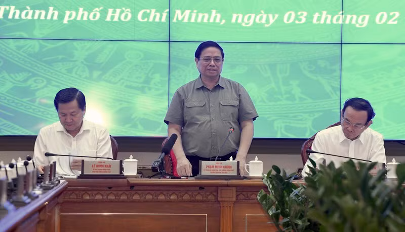 PM Pham Minh Chinh speaks at the meeting.(Photo: NDO)