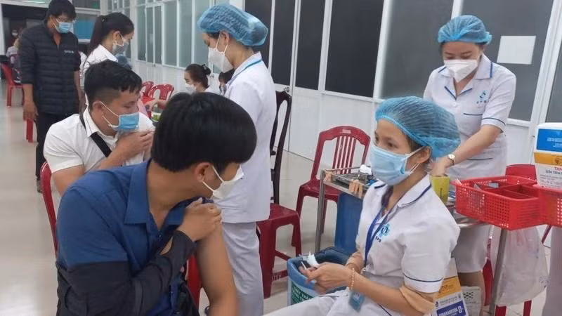 People are vaccinated against COVID-19.