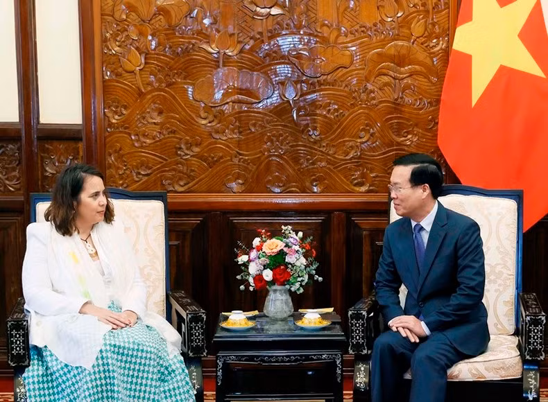 President Vo Van Thuong and New Zealand Ambassador Tredene Dobson. (Photo: VNA)