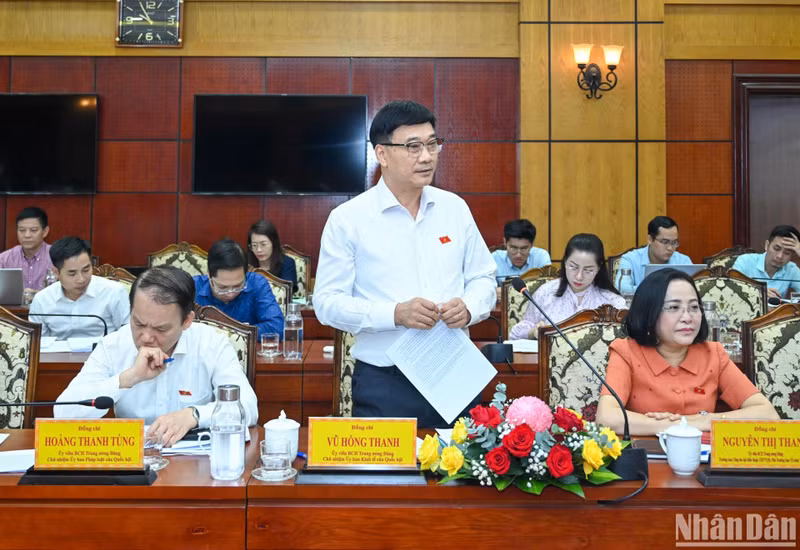 Chairman of the National Assembly’s Economic Committee speaks at the working session.